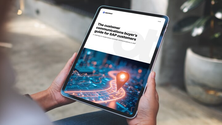 Customer communications for SAP buyer’s guide on tablet
