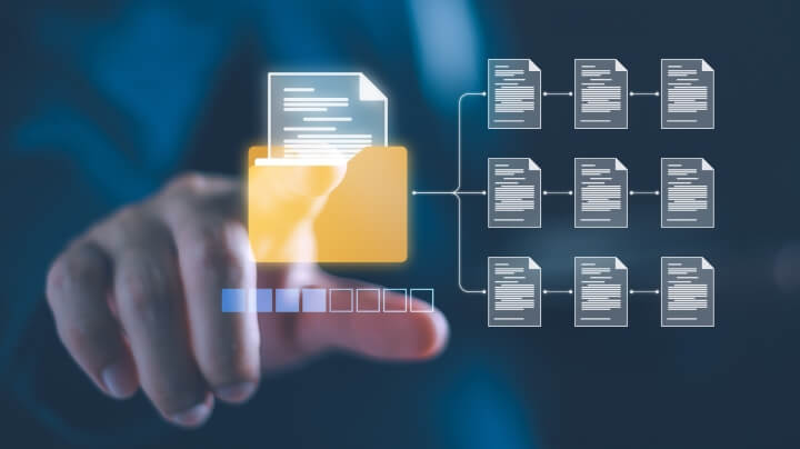 A person accessing digital folder