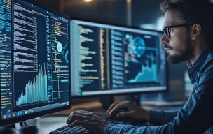 A person working on a computer