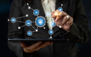 person on a tablet