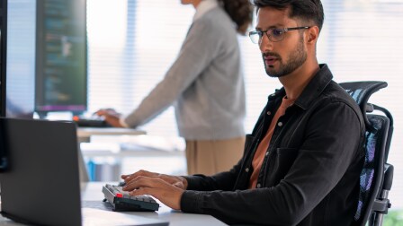 Person working on a computer