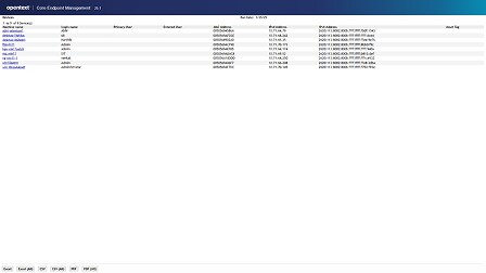 Endpoint Management software list screen