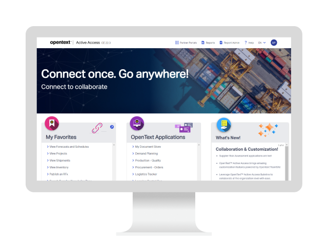 OpenText Core Collaboration Access UI on a computer