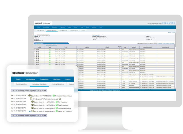 OpenText Data Integrator interface showing integrated B2B gateway