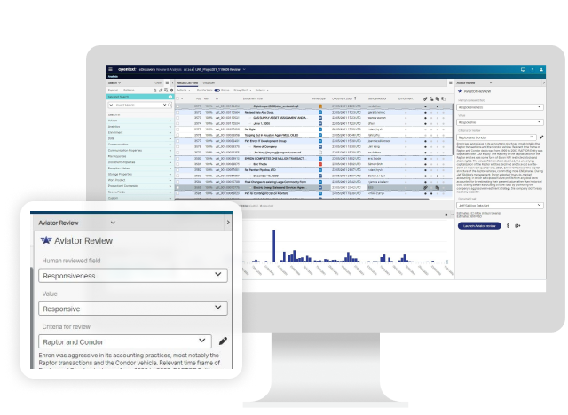 OpenText eDiscovery dashboard on a computer