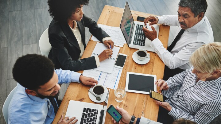 Co-workers in a meeting