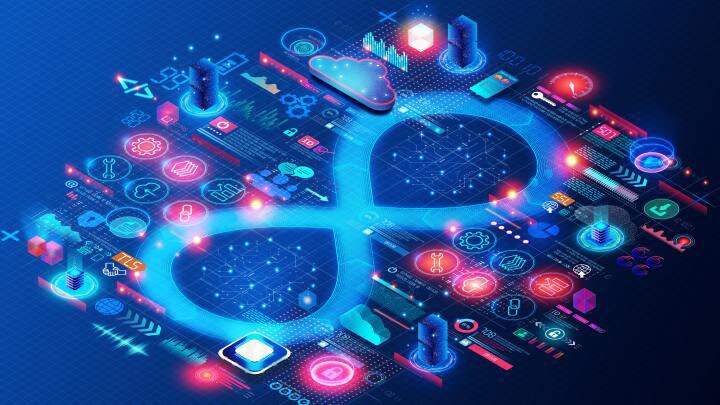 Displaying digital icons with infinity symbol