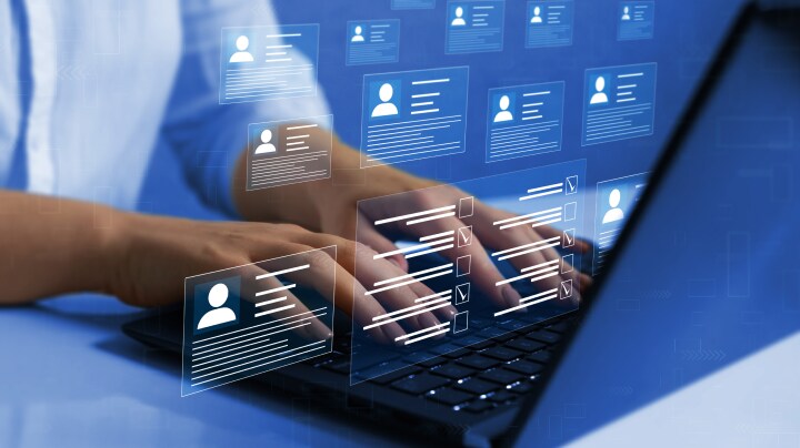 Person typing on computer