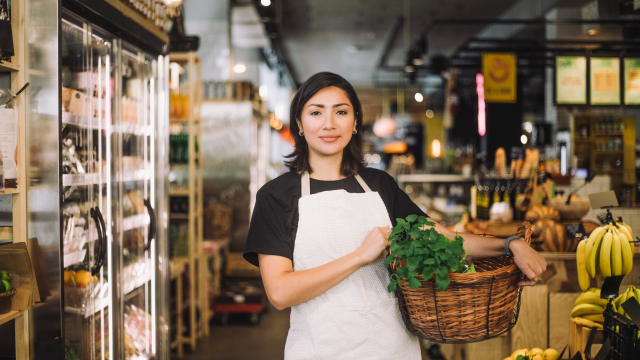 A women working in retail shop