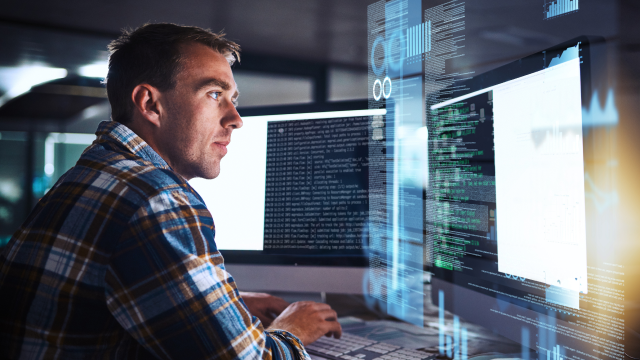 A person in a high tech environment 