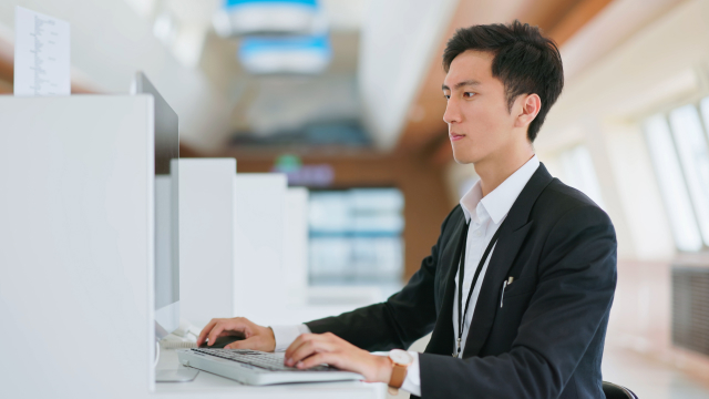 A person working on a computer