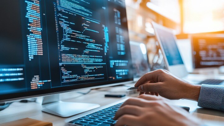 A person working on a computer