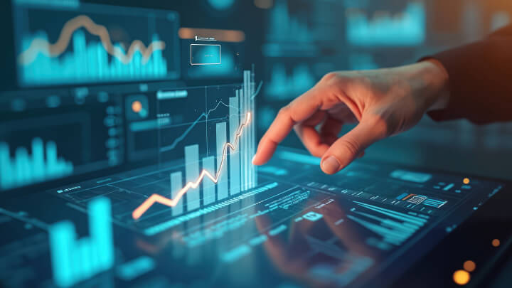 A person typing on a screen