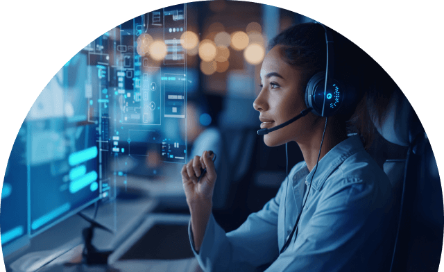 Person looking at a computer screen