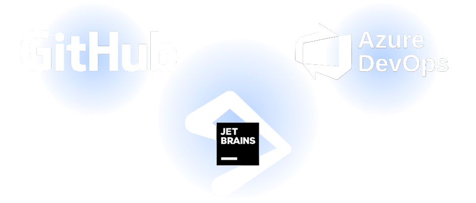 Logos showing GitHub, JetBrains, and Visual Studio integrations with OpenText AppSec tools