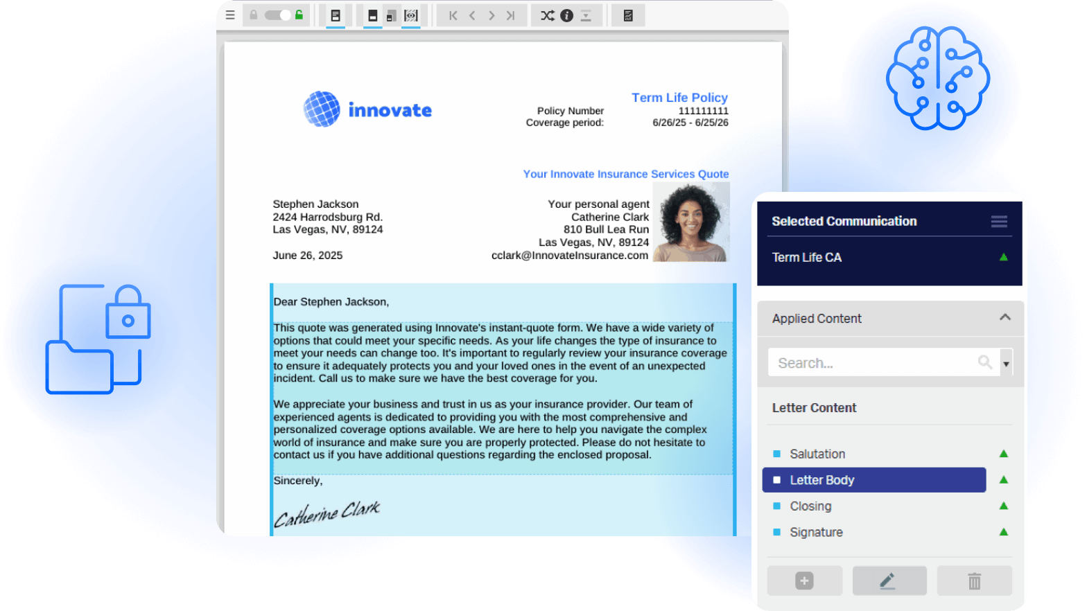 A screenshot of OpenText Core Communications user interface