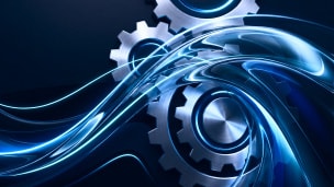 Image of gears with swirl design